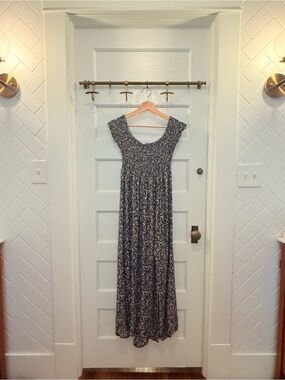 Y2K Floral Maxi Dress - Blue